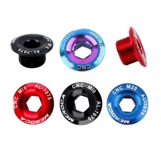 락모터스 자전거 MEROCA 크랭크암 볼트 체인링 크랭크볼트 링 픽싱볼트 부품 용품 캡, M19레드, 1개