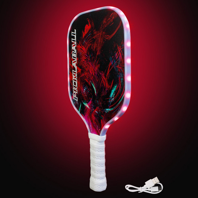 【崇德店】新品發光匹克球拍LED匹克球球拍 夜間戶外運動Pickleball paddles, 1個, 紅色（帶充電線）, 紅色（帶充電線）