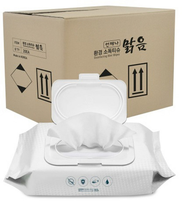 휴대용 맑음 살균 소독티슈 물티슈 에탄올70% 72매 20개