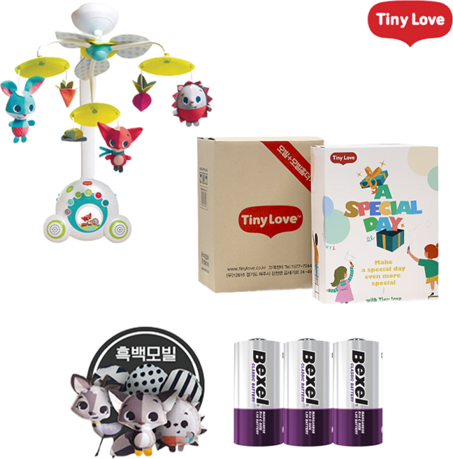 [한글판] 타이니러브모빌 거치대 어댑터 케이블 풀세트 유모차모빌, 선택1 신형 한글판 메도우데이즈 흑백 모빌 세트, 1개