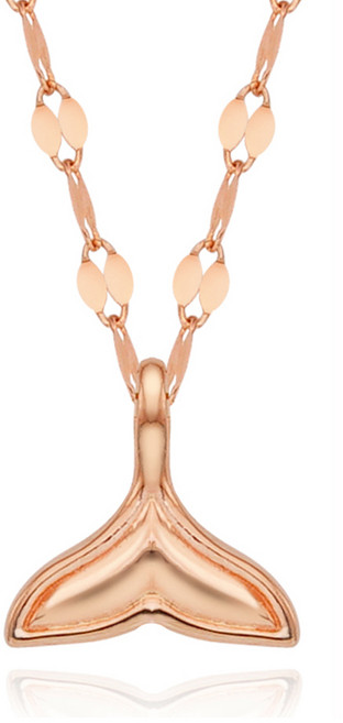 14K 18K 소원 통통 고래꼬리 목걸이 행운 금 체인 목걸이 생일선물 여자친구 기념일 선물