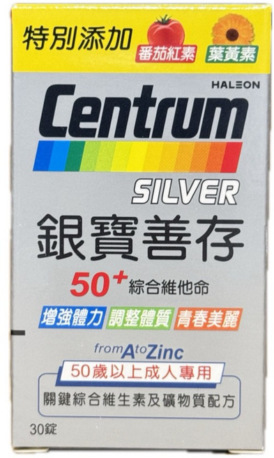Centrum 銀寶善存 50+綜合維他命 30錠, 1個, 30顆