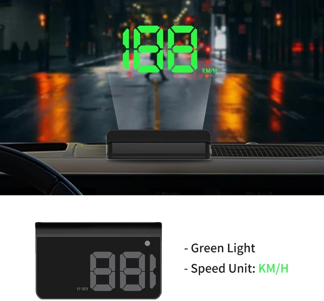 KWHUD K1 hud 헤드업 디스플레이 자동차 범용 디지털 속도계 GPS 자동차속도계 속도 앞유리 프로젝터 플, 04 Green Light KM H, 01 China Mainland