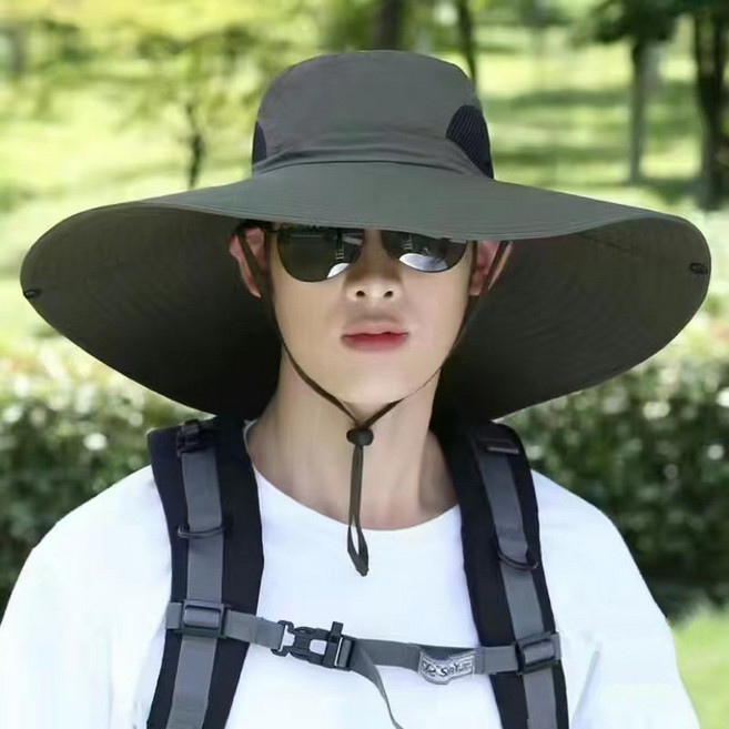 에이프릴랩스 등산 낚시 햇빛 차단 가리개 모자, 밀리터리그린