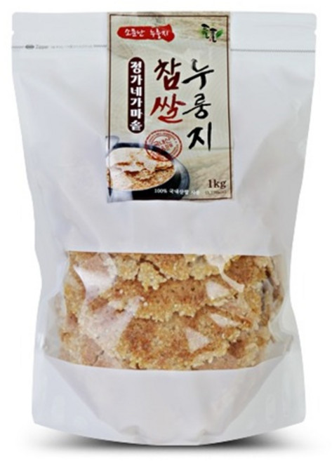 [안성들풀] 정가네 가마솥 찹쌀 수제 누룽지 100% 국내산 쌀 고소한 무첨가 전통 누룽지 대용량 1박스, 1kg, 12개