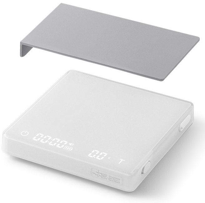 쓰리바머 이탈리아 핸드드립 커피 계량 스케일, 화이트, 스몰 루빅스 큐브 스케일 2.0 미니, 2kg