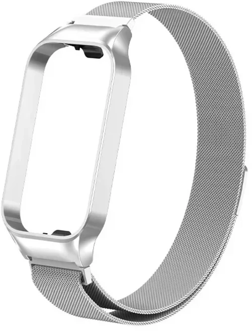 [호환] Xiaomi Mi Band 8 용 스트랩 Smart 액티브 팔찌 스테인레스 스틸 메탈 시계 밴드 Active, 14 Silver 2, 02 for Xiaomi 8 Active