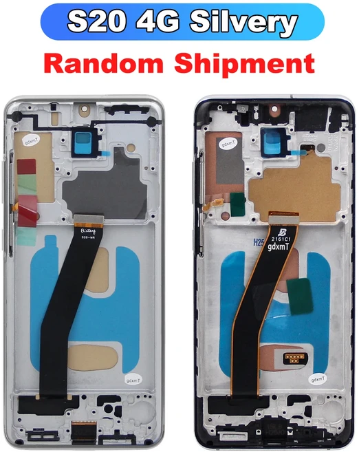 프레임 포함 TFT LCD 디스플레이 터치 스크린 삼성 S20 5G G981F, 01 CN Sliver Frame