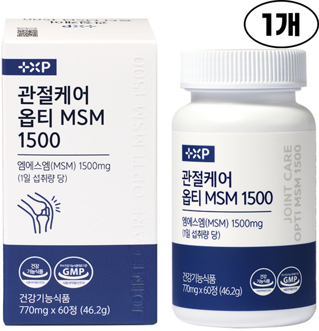 플러스엑스팜 관절 케어 OPTI MSM 1500 연골 건강 고순도 프리미엄 영양제, 60정, 1개
