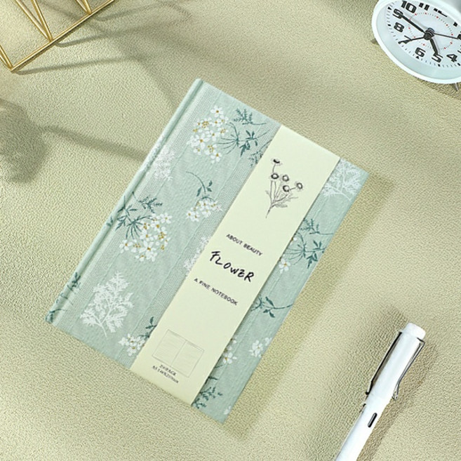 캘리스터 북유럽풍 패브릭 최고급 양장노트 7가지 컬러 꽃무늬 심플 직물커버, 1권, 플로랄 그린