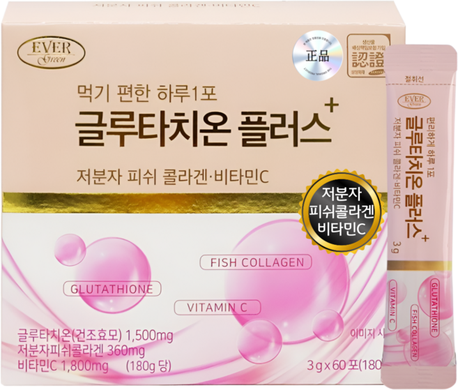 HnF 글루타치온 플러스 프리미엄 건조효모 저분자피쉬콜라겐 비타민C 식약처인증, 60개, 180g