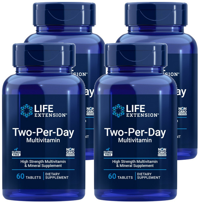 라이프익스텐션 투-퍼-데이 멀티비타민 타블렛, 4개, 60정