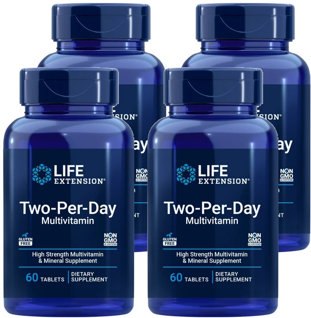 라이프익스텐션 투-퍼-데이 멀티비타민 타블렛, 4개, 60정 - 쿠팡
