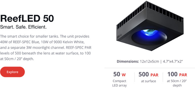 紅海 ReefLED 50 智能海水LED燈 適用小型魚缸 高效安全, 1個