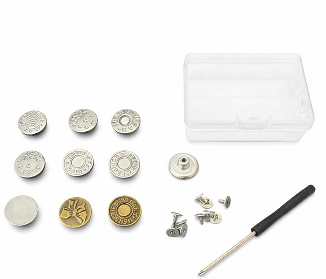 牛仔褲免縫可拆卸收腰鈕扣