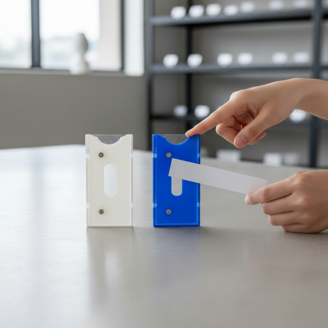 철제 랙 선반 자석 네임택 10P 비품실 이름표 100x40 앵글택 식별표, 1개