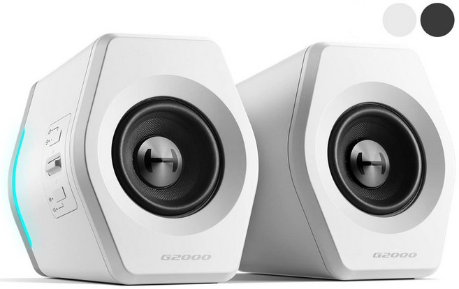 Edifier 32 W G2000 RGB [에디파이어] 소형 게이밍 스피커 음질 높음 2대 세트, B0CQ4X5NMD