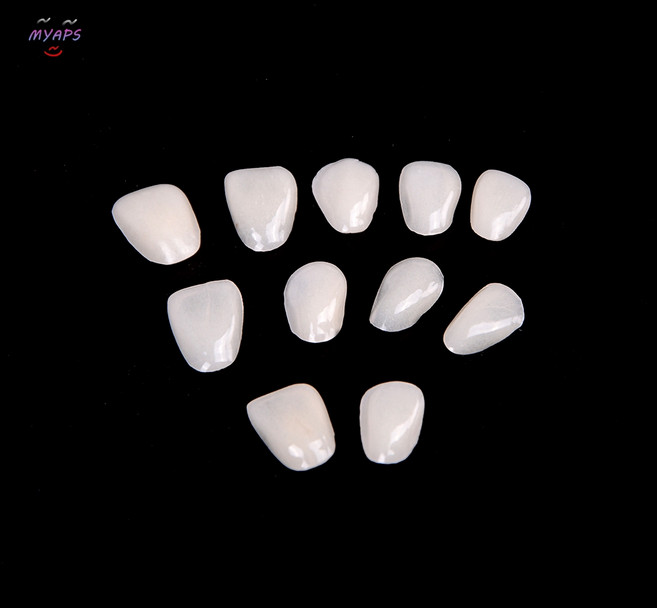 5Pcs 치과 울트라 얇은 베니어 수지 치아 전방 임시 도자기, 1개, 상악+하악