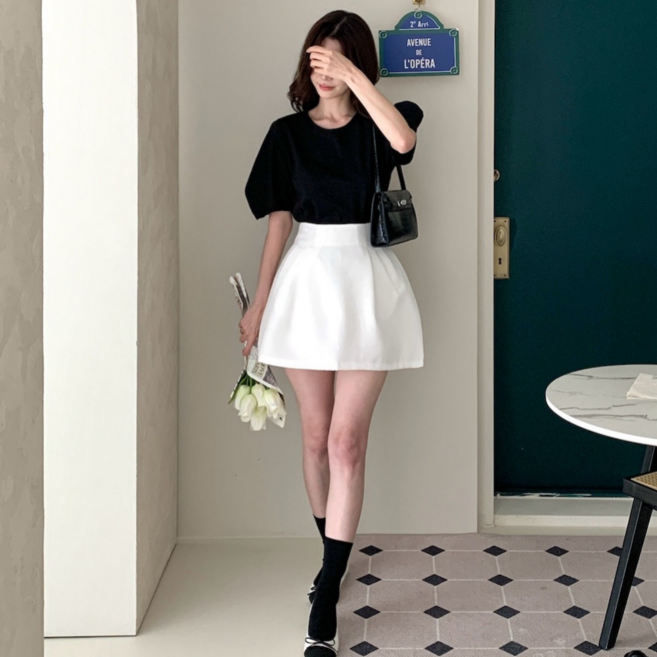 벌룬 미니 스커트 하이웨스트 항아리치마 유니크코코
