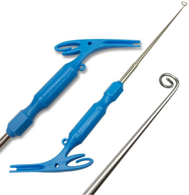 999피싱 낚시 바늘 쇼크리더 결속기 낚시줄 매듭 묶기, 블루