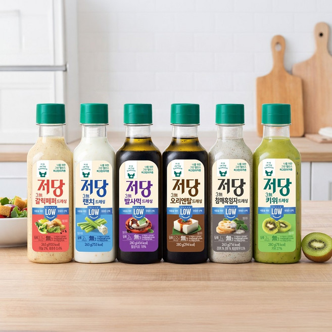 병입 드레싱(오리엔탈/발사믹/랜치/갈릭) 3병, 3개, 290g