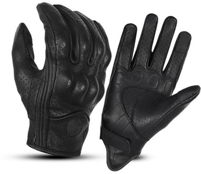 make speed 오토바이 가죽장갑, 타공(블랙)