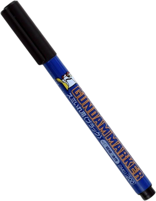 건담마커 먹선펜 GM01 블랙 - 건프라 프라모델 도색, GM01 - 블랙 (먹선펜), 1개