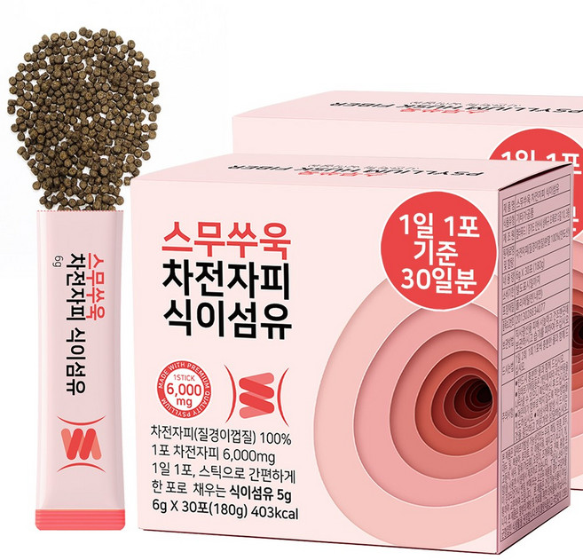 스무쑤욱 차전자피 식이섬유 30P, 180g, 2박스