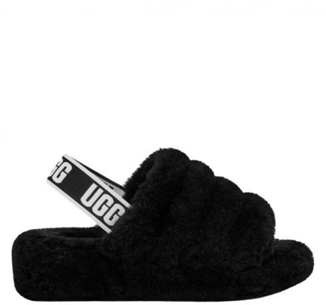 [정품아닐시3배보상] W 어그 플러프 예 슬라이드 블랙 W UGG Fluff Yeah Slide Black