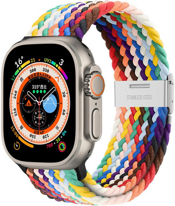 Fegwilde 애플워치 호환 브레이드 스포츠 루프 스트랩 46/41/40/38/49/45/44/42mm 11 10 9 8 7 6 5 4 3 울트라1/2/3 SE1/2/3 밴드, 프라이드에디션