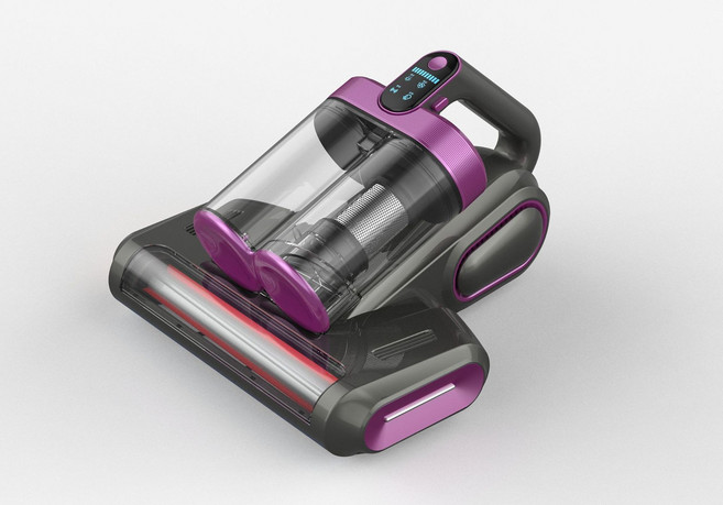 雙塵杯滾刷除蟎儀拍打家用牀上吸塵器大吸力紫光殺菌機除蟎機, 英文包裝, 灰紫色