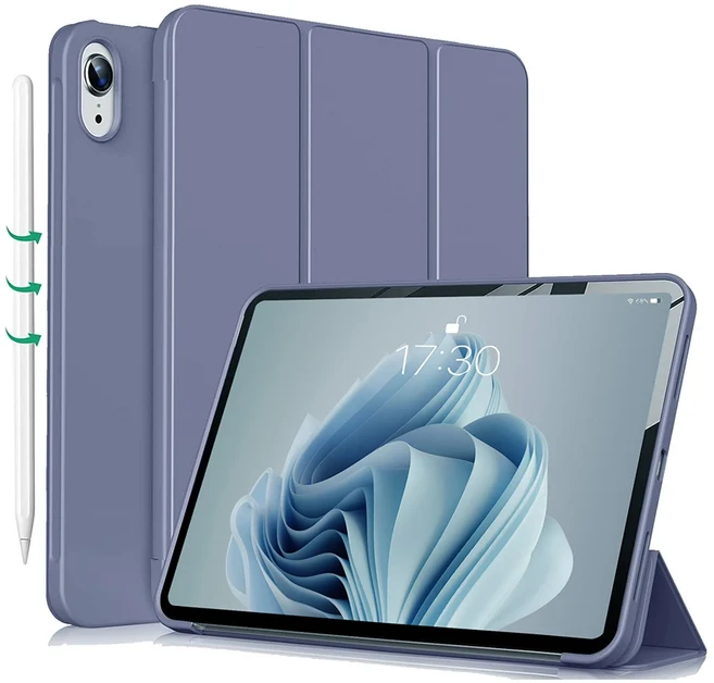 아이패드 미니 7 케이스 A17 Pro 7세대/6세대 2024/2021 8.3인치 마그네틱 플립 스마트 커버 소프트 쉘, 04 Purple