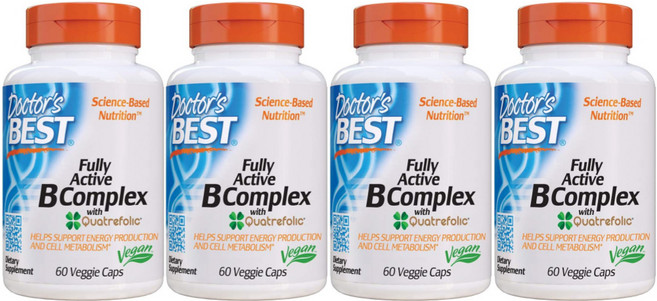 닥터스 베스트 풀리 액티브 B 컴플렉스 30 베지 캡슐, 60정, 4개