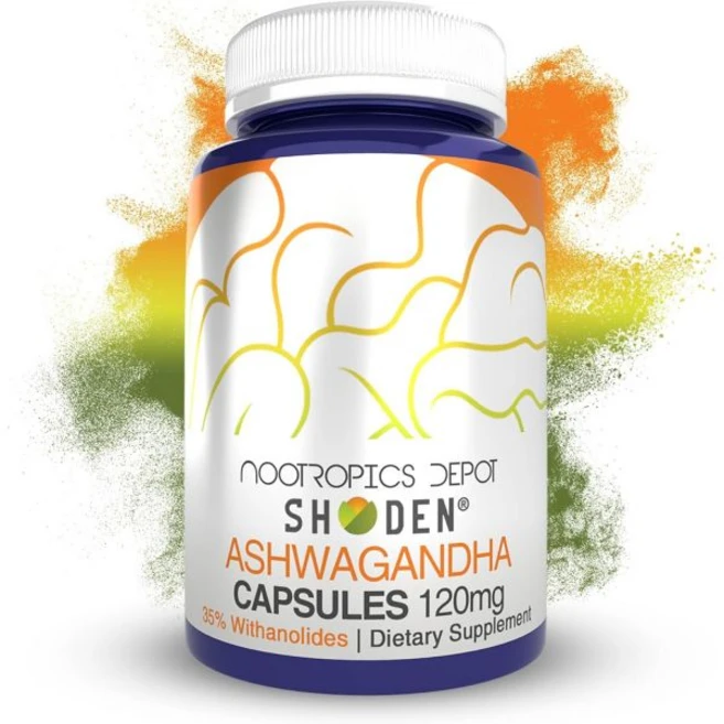 Nootropics Depot Shoden Ashwagandha Extract Capsules | 120mg | 90 Count | 35% Withanolides, 90 Count (Pack of 1), 1, 90정 - 쿠팡