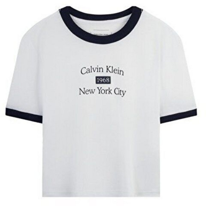 (매장)캘빈클라인 [캘빈클라인]캘빈클라인 여성 뉴욕 시티 반팔 크롭티 반팔티 210304