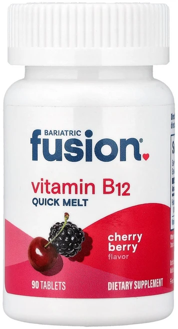 Bariatric Fusion 바리아트릭 퓨전 비타민 B12 퀵 멜트 체리 베리 90 태블릿 건강관리 영양제, Bariatric Fusion 바리아트릭 퓨전, 비타민, 1개, 90정 - 쿠팡