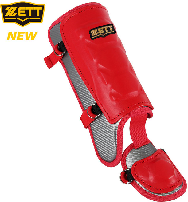 제트 ZETT BAGK-75 풋가드 정강이보호대 (우타 좌타), 1개, 레드