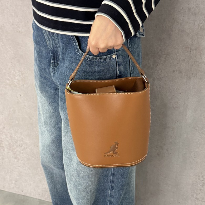 [국내정식매장] 캉골 가방 Kangol 루나 레트로코어 버켓백 3961 탄 크로스백 슬링백, ONE
