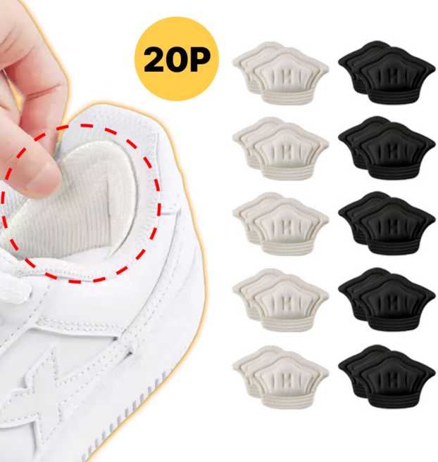 바로상점 잘라쓰는 신발 뒤꿈치 보호 쿠션 패드 2종 x 10P 세트, 1세트, 아이보리&블랙