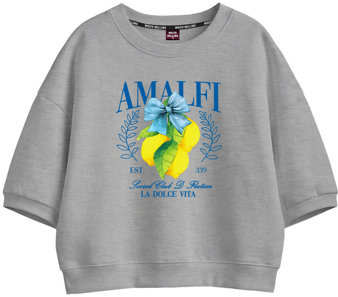 몰토벨리노 SF 레몬 오버핏 세미크롭 반팔 맨투맨 티셔츠