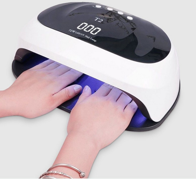 젤램프 T2 72W LED UV램프 샵 국가고시 레진 셀프 젤네일 경화기 기계 전문가용, 1개