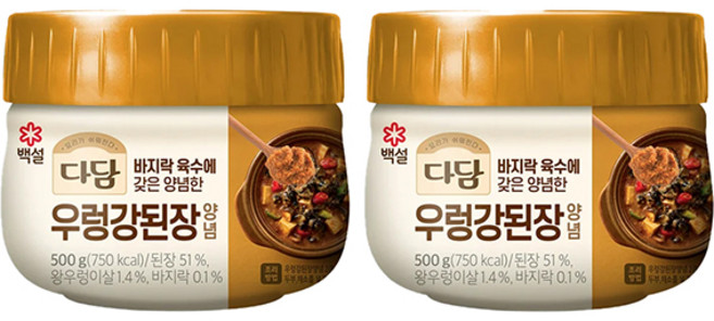 CJ 다담 우렁강된장 500g 청국장 찌개 찌게 양념장 양념 된장, 2개
