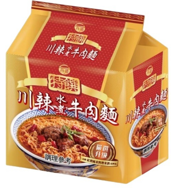 台酒TTL泡麵全系列：花雕雞麵、麻油雞麵、酸菜牛肉麵等多種口味, 1個, 川辣水煮牛肉麵(3包/袋)