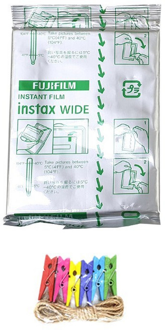 인스탁스 와이드필름 10p + 레인보우 나무데코 + 쪼꼬미 줄, 1세트