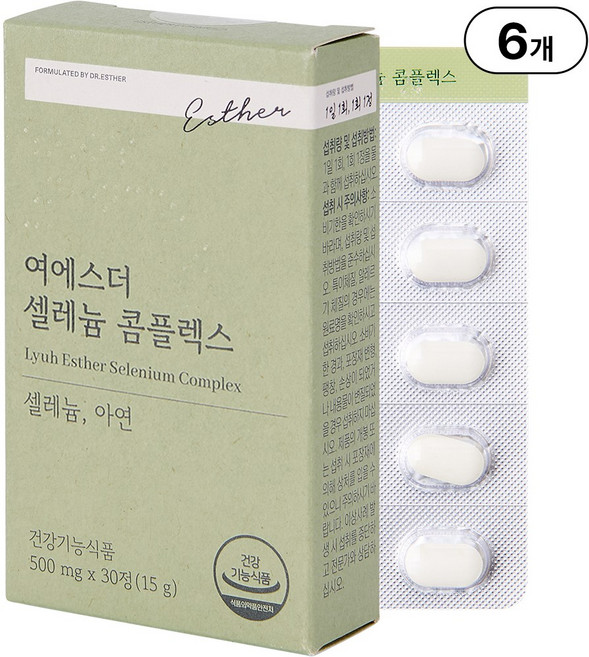 본사직영 여에스더 셀레늄 콤플렉스 l 항산화 셀레늄 x 정상적인 면역기능 아연 l 국민영양 프로젝트, 6개, 30정