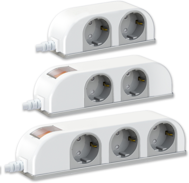 국산 옆으로 2구 멀티탭 욕실 화장실 용 방수 방진 습한 습기 많은곳 접지 멀티 콘센트 16A 2800W 1.5m 3m 5m, 2구 5M, 1개