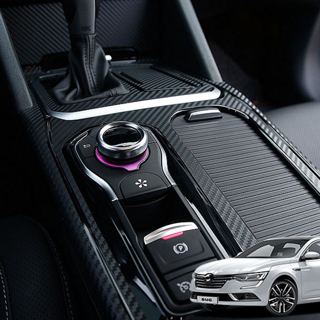 아이리온 SM6 호환 기어 패널 스티커 카본 튜닝 용품, 헤어라인실버(무광), 1개