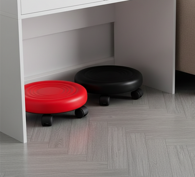 쿠션왕 바닥의자(일반) 바퀴의자 앉은뱅이 청소 좌식의자, 블랙, 1개