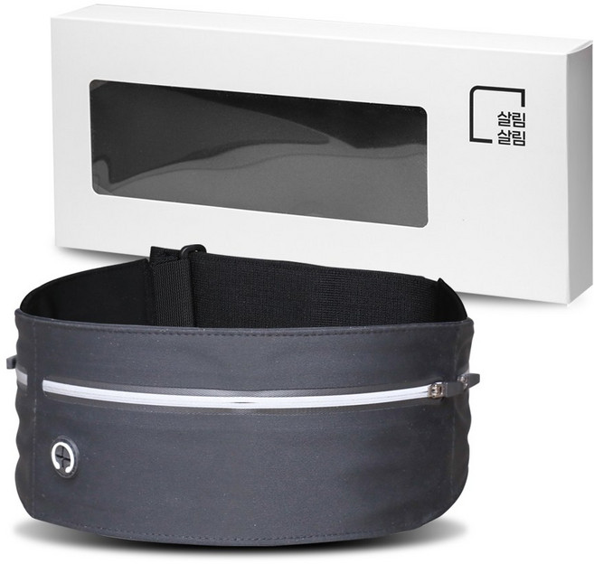 살림살림 와이드형 플립 스포츠 산책 러닝 런닝벨트, 그레이, 1개
