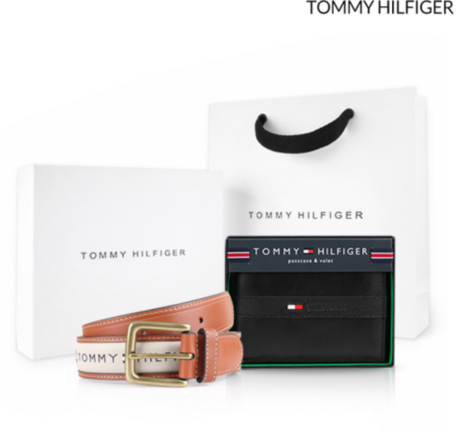 타미힐피거 남성 가죽 벨트+지갑 선물세트 택1